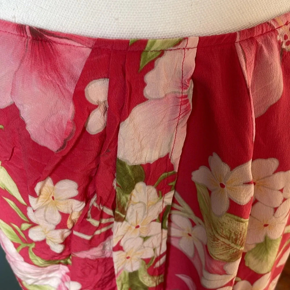 Vintage 100% Silk Floral Pink Faux Wrap Skirt Talbots size 8 - Picture 2 of 5